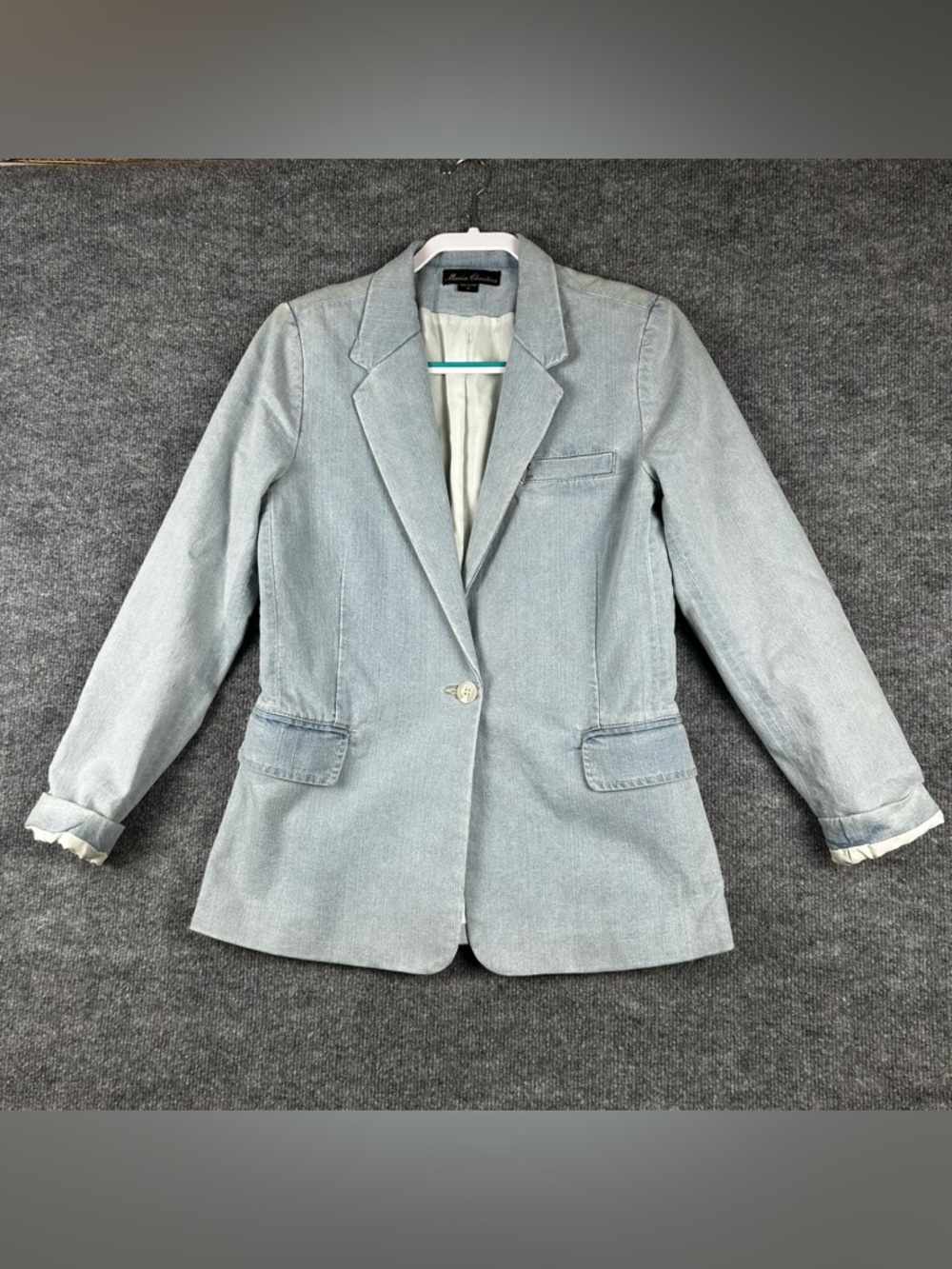 Marisa Christina Denim Blazer Old Money Quiet Luxury Size M